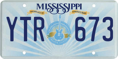 MS license plate YTR673