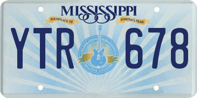 MS license plate YTR678