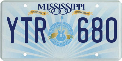 MS license plate YTR680