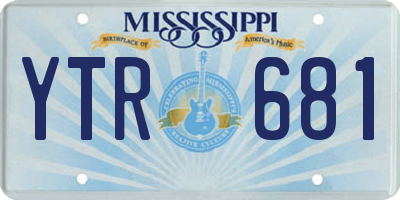 MS license plate YTR681