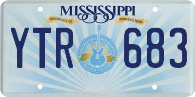 MS license plate YTR683