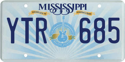 MS license plate YTR685