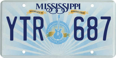 MS license plate YTR687