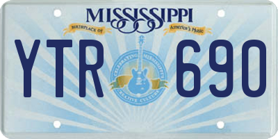 MS license plate YTR690