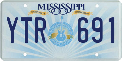 MS license plate YTR691