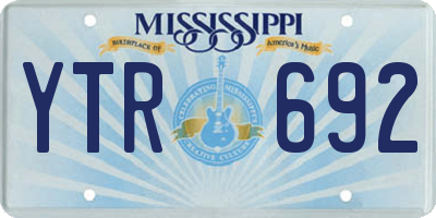 MS license plate YTR692