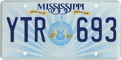 MS license plate YTR693