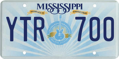 MS license plate YTR700