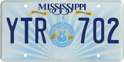 MS license plate YTR702