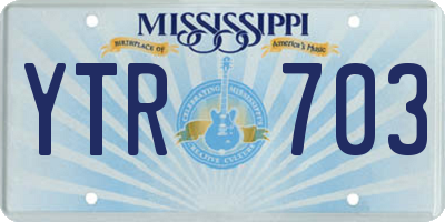 MS license plate YTR703