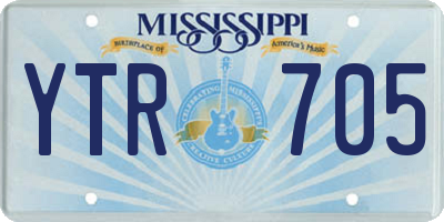 MS license plate YTR705
