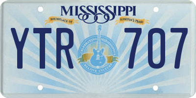 MS license plate YTR707