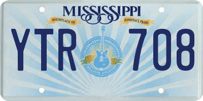 MS license plate YTR708