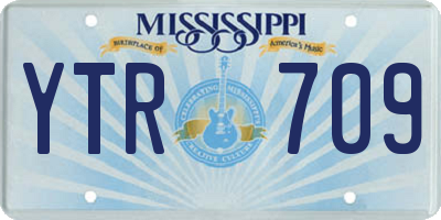 MS license plate YTR709