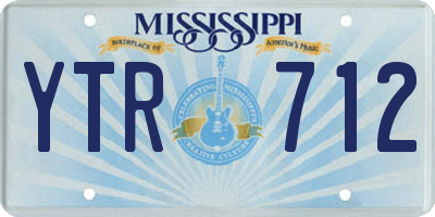 MS license plate YTR712