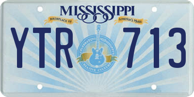 MS license plate YTR713