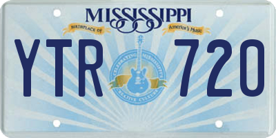 MS license plate YTR720