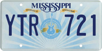 MS license plate YTR721
