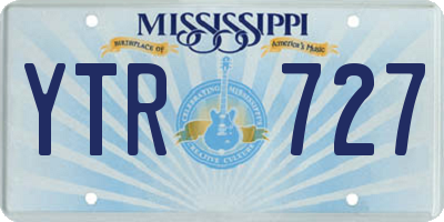 MS license plate YTR727