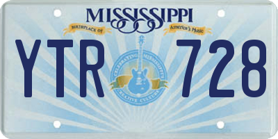 MS license plate YTR728