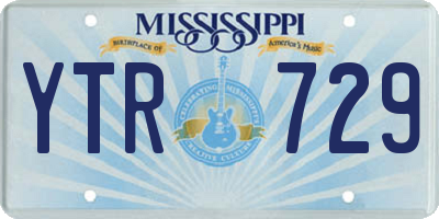 MS license plate YTR729