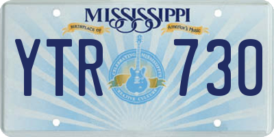 MS license plate YTR730