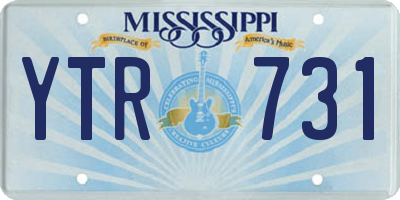 MS license plate YTR731