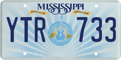 MS license plate YTR733