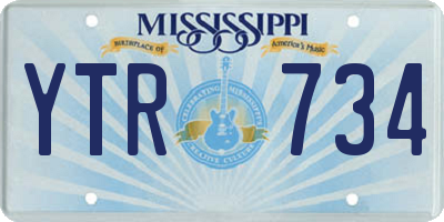 MS license plate YTR734