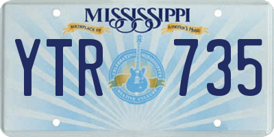 MS license plate YTR735