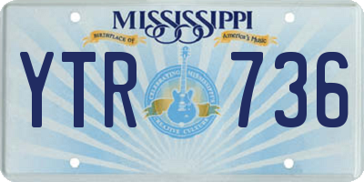 MS license plate YTR736