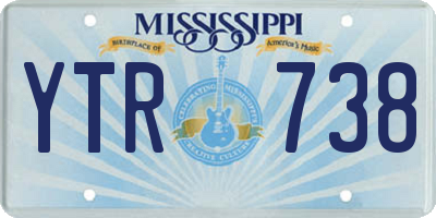 MS license plate YTR738
