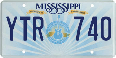 MS license plate YTR740