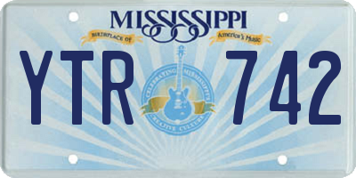 MS license plate YTR742