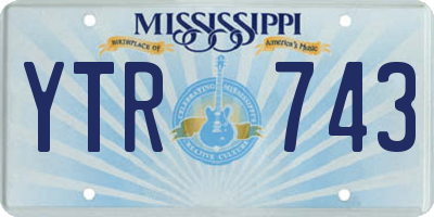 MS license plate YTR743