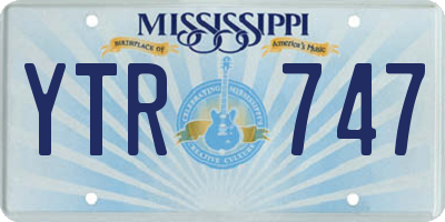 MS license plate YTR747