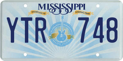 MS license plate YTR748