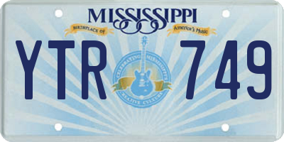 MS license plate YTR749