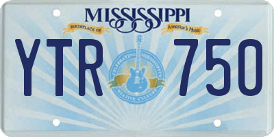 MS license plate YTR750