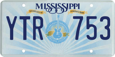 MS license plate YTR753
