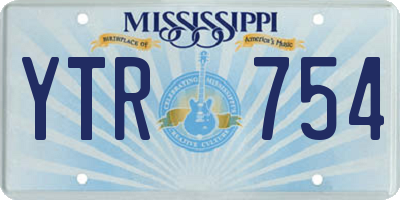 MS license plate YTR754