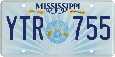 MS license plate YTR755