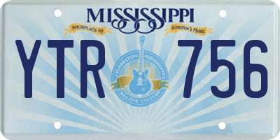 MS license plate YTR756