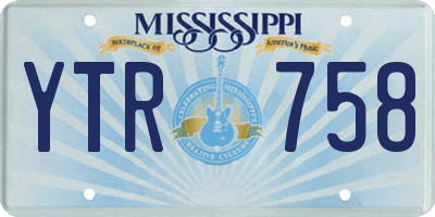 MS license plate YTR758