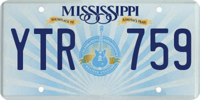 MS license plate YTR759