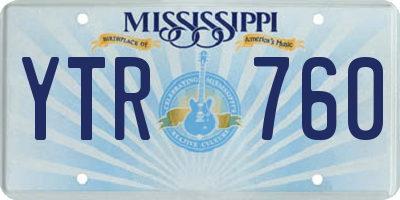 MS license plate YTR760