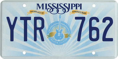MS license plate YTR762