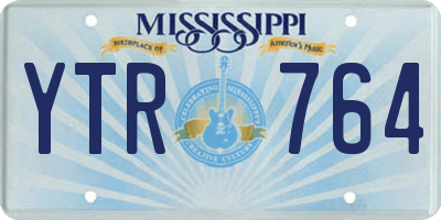 MS license plate YTR764