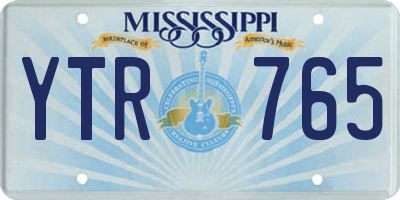 MS license plate YTR765