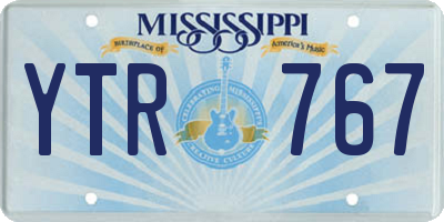 MS license plate YTR767